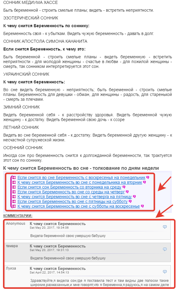Пример страницы сайта из ТОП 1 Яндекса