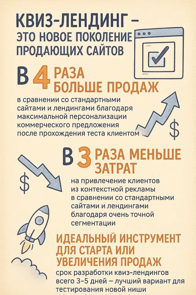 Преимущества современных квиз-лендингов (сайтов)
