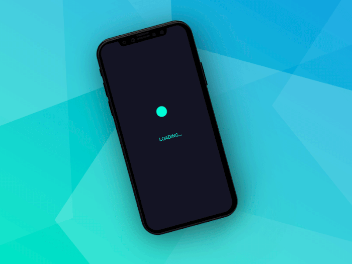 Анимированный смартфон LOADING