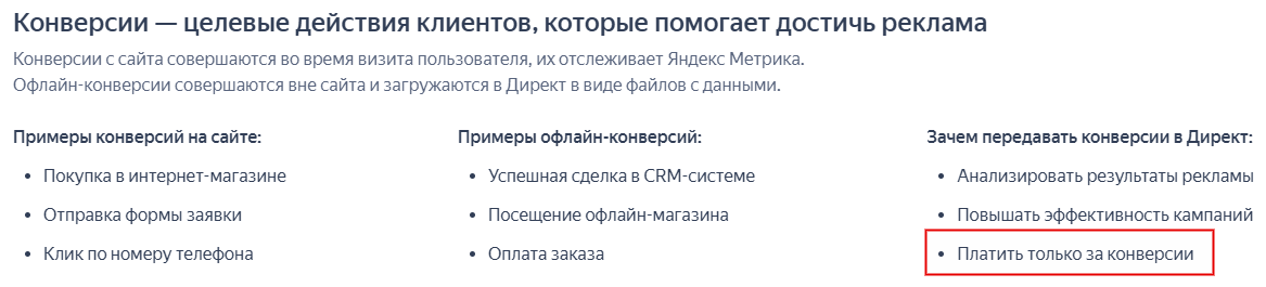 Что такое конверсии в Яндекс Директ